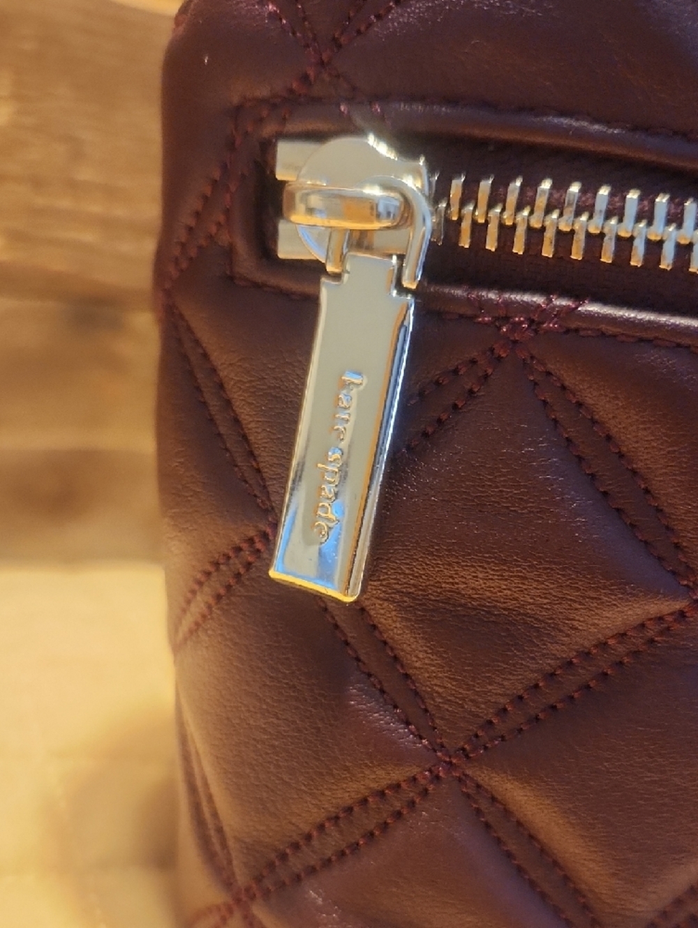 kate spade ♠️ Quilted Mini Backpack in Plum - Picture 3 of 12